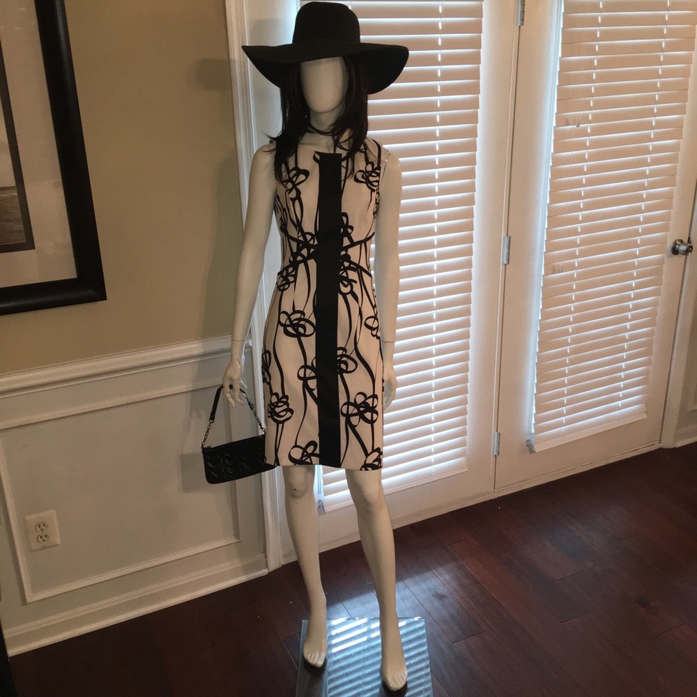 London Times Black & White Dress